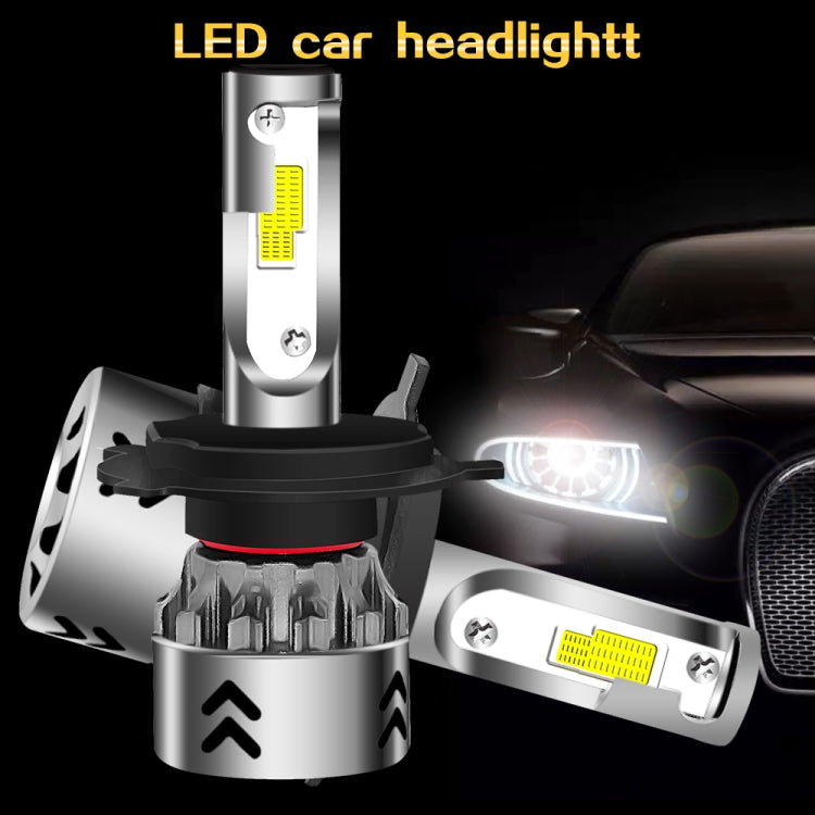 2 PCS H4 27W 3000LM 6000K Pure White Hi/Lo Beams COB Chips LED Headlight Bulbs Conversion Kit, DC 9-36V