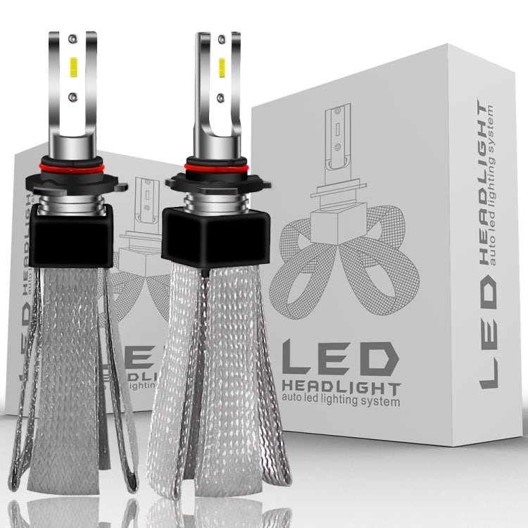2 PCS 9006/HB4 B3 30W 4000LM 6000K Pure White CSP LED Headlight Bulbs Conversion Kit, DC 9-36V