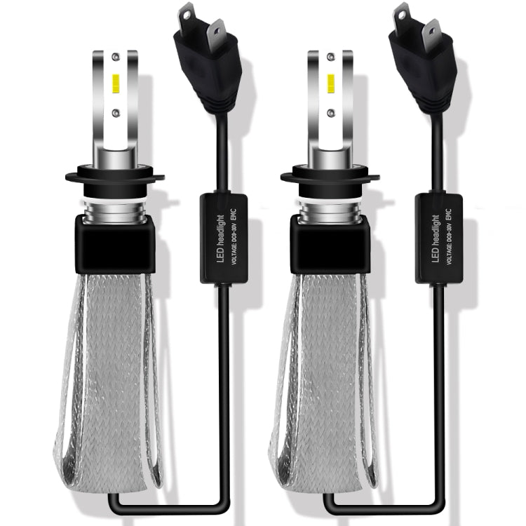 2 PCS H7 30W 4000LM 6000K Pure White CSP LED Headlight Bulbs Conversion Kit, DC 9-36V