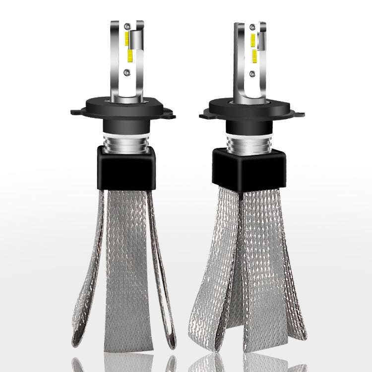 2 PCS H4 30W 4000LM 6000K Pure White Hi/Lo Beams CSP LED Headlight Bulbs Conversion Kit, DC 9-36V