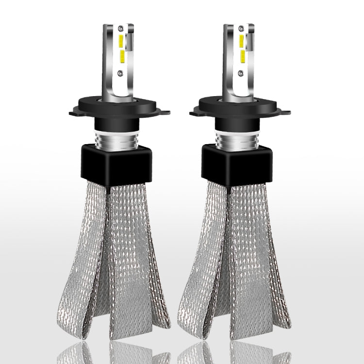 2 PCS H4 30W 4000LM 6000K Pure White Hi/Lo Beams CSP LED Headlight Bulbs Conversion Kit, DC 9-36V