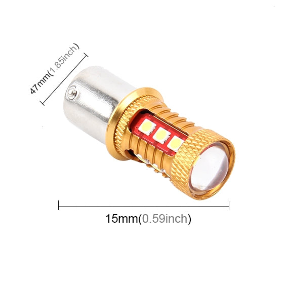 2 PCS 1156/Ba15s 7W 600LM 6000K Auto Car Turn Backup 3030 LED Bulbs Reversing Lights, DC 12V