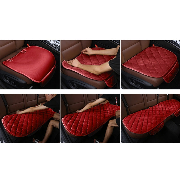 3 PCS / Set Luxurious Warm Car Seat Cover Cushion Universal Front Back Seat Covers Car Non-slip Chair Pad Warm Car Mats No Back Plush Cushion