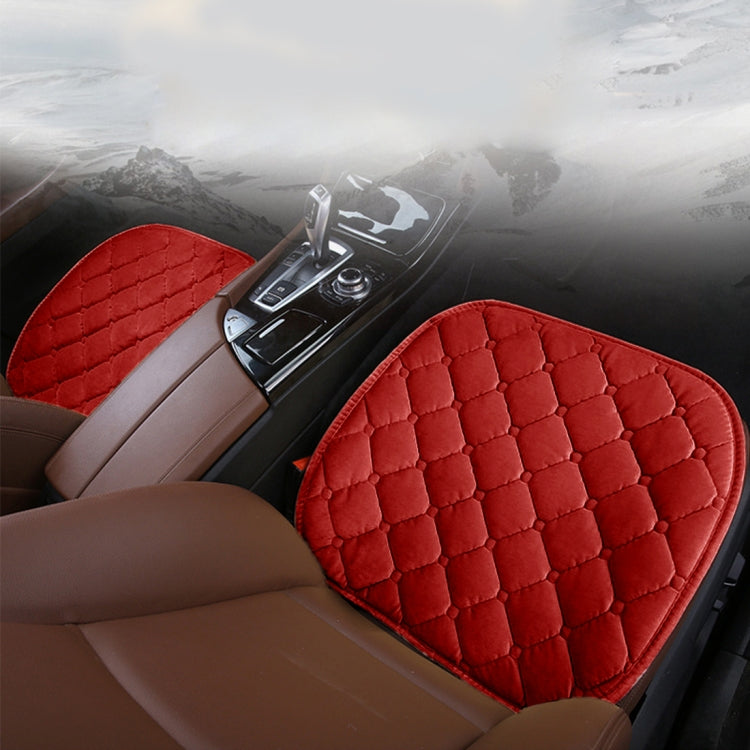 3 PCS / Set Luxurious Warm Car Seat Cover Cushion Universal Front Back Seat Covers Car Non-slip Chair Pad Warm Car Mats No Back Plush Cushion
