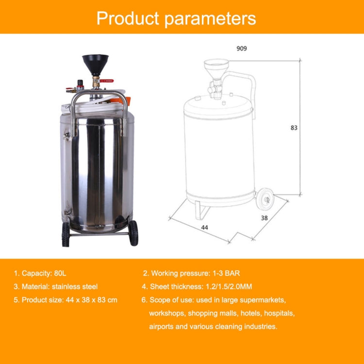 Pneumatic Foaming Cleaner Stainless Steel Foam Machine  Car Wash Supermarket Floor Washer