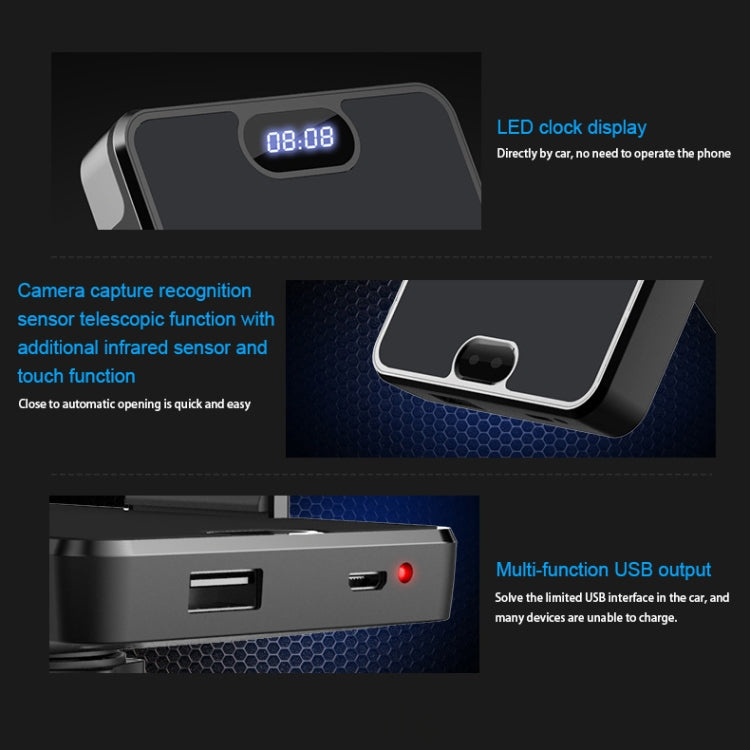D09 Infrared Sensing Automatic Car Air Outlet Bracket Natural Vacuum Cleaner Qi Standard Wireless Charger