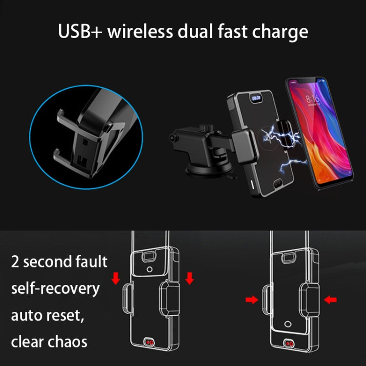 D09 Infrared Sensing Automatic Car Air Outlet Bracket Natural Vacuum Cleaner Qi Standard Wireless Charger