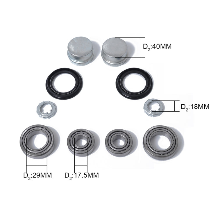 2 Set Car Bearing Repair Kit Wheel Hub Bearing Maintenance Kit 191598625 for Audi / Volkswagen
