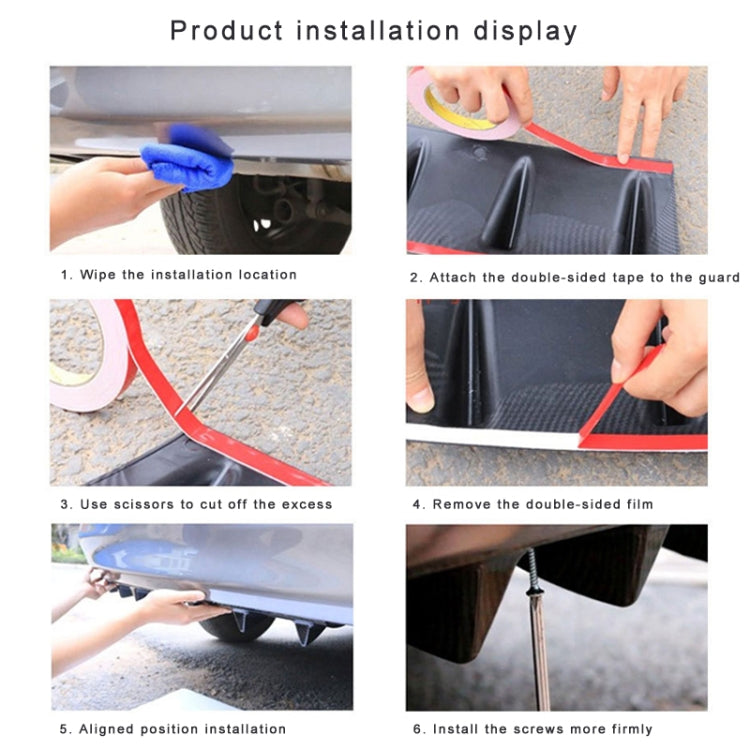 Universal Car Rear Bumper Lip Diffuser 5 Shark Fin Style Black ABS, Size: 60.0x18.0x5.0cm
