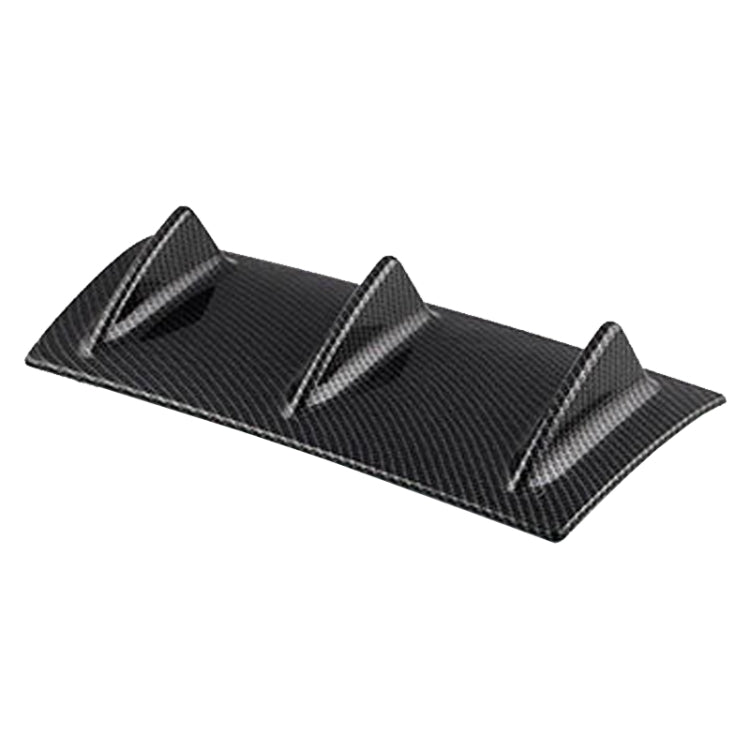 Universal Car Rear Bumper Lip Diffuser 3 Shark Fin Style Carbon Fiber ABS, Size: 35.0x15.0x5.0cm