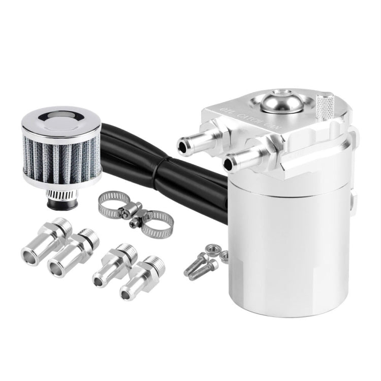 Universal Racing Aluminum Oil Catch Can Oil Filter Tank Breather Tank, Capacity: 300ML