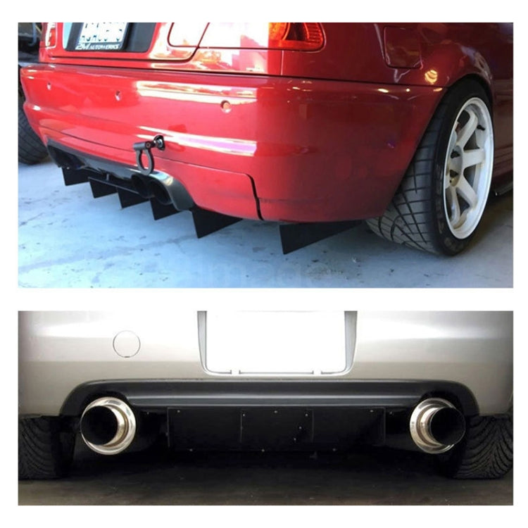 Universal Car Rear Bumper Diffuser 4 Shark Fin Style Black ABS