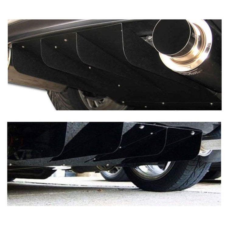 Universal Car Rear Bumper Diffuser 4 Shark Fin Style Black ABS