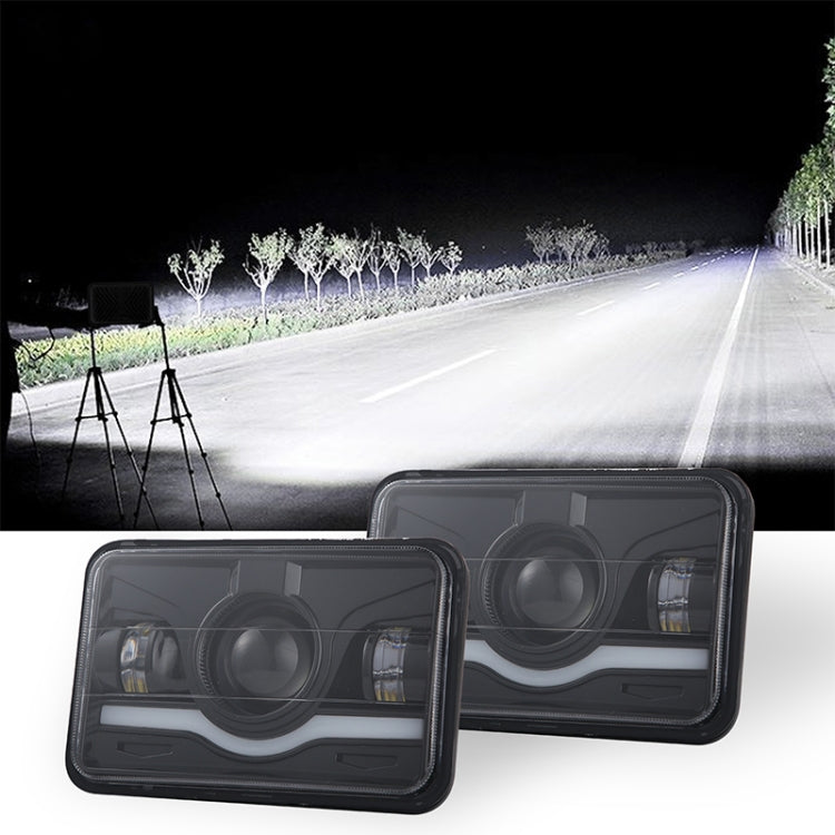 5 Inch 35W 4000LM 6000K + Amber Car Truck Square LED Headlights Work Lights Spotlight