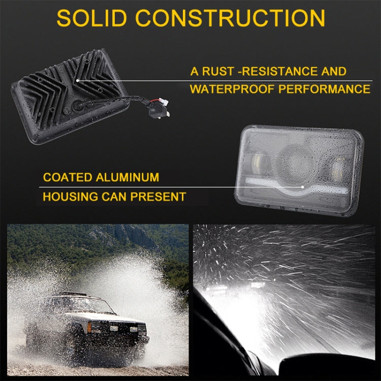 5 Inch 35W 4000LM 6000K + Amber Car Truck Square LED Headlights Work Lights Spotlight