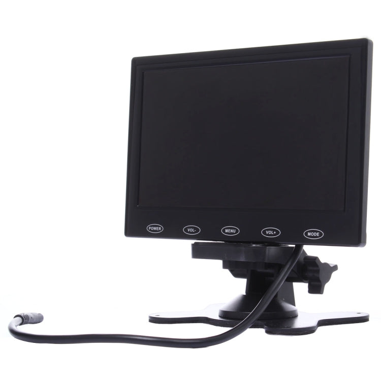 7.0 inch 800*480 Car Surveillance Cameras Monitor with Adjustable Angle Holder & Remote Control, Support VGA / HDMI / AV(Black)