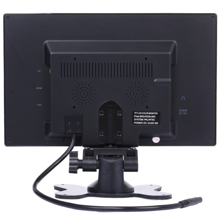 9.0 inch 800*480 Car Surveillance Cameras Monitor with Adjustable Angle Holder & Remote Control, Support VGA / HDMI / AV(Black)