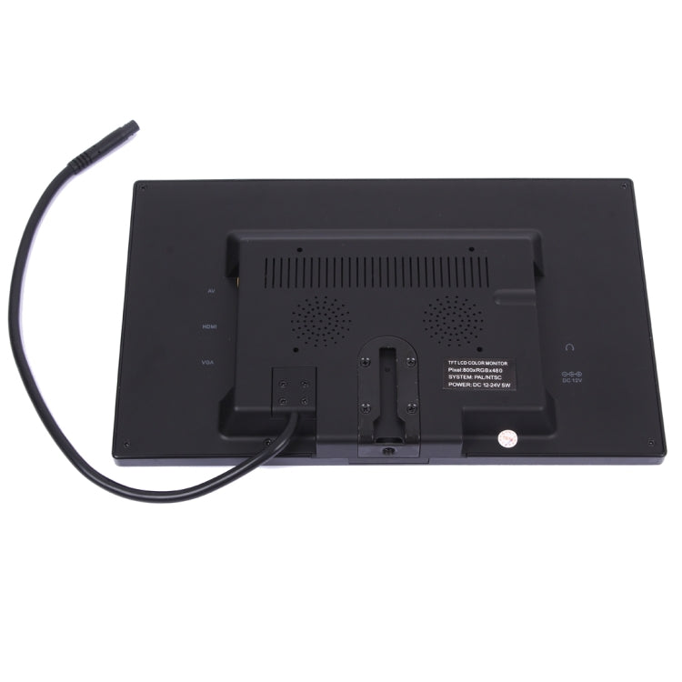 9.0 inch 800*480 Car Surveillance Cameras Monitor with Adjustable Angle Holder & Remote Control, Support VGA / HDMI / AV(Black)