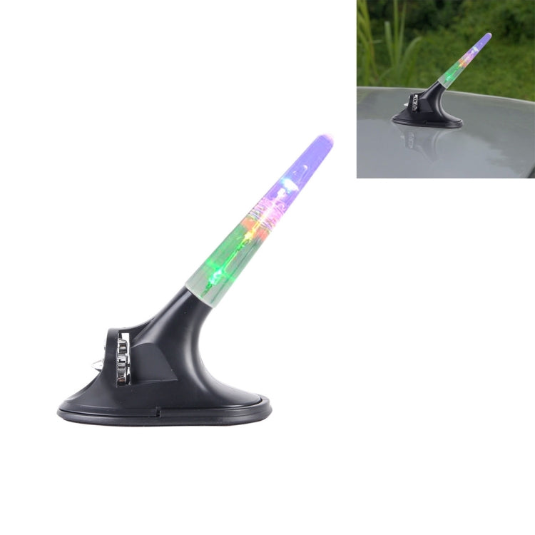 DV-12VONLY Universal Car Antenna Wind Power LED Colorful Light Antenna Flash Lamp Decoration