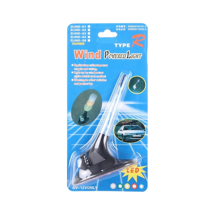 DV-12VONLY Universal Car Antenna Wind Power LED Colorful Light Antenna Flash Lamp Decoration