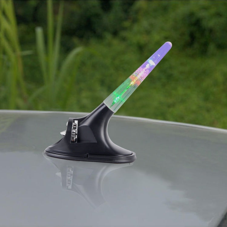 DV-12VONLY Universal Car Antenna Wind Power LED Colorful Light Antenna Flash Lamp Decoration