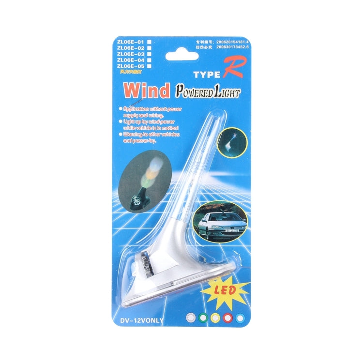 DV-12VONLY Universal Car Antenna Wind Power LED Colorful Light Antenna Flash Lamp Decoration