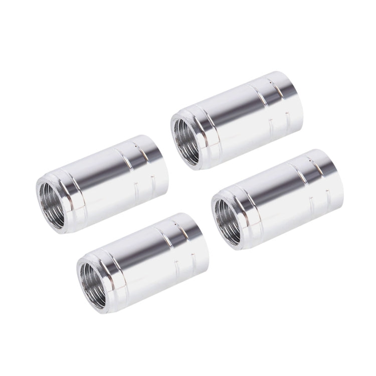 4PCS Metal Plated Circular Shape Universal Tire Valve Stem Cap With Pink Diamond(Silver)