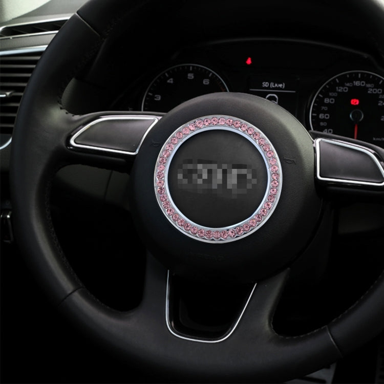 Universal Car Aluminum Steering Wheel Decoration Ring with Diamond For Start Stop Engine System