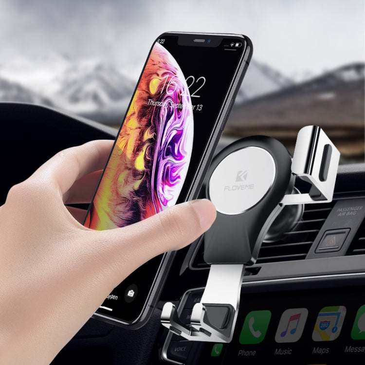 FLOVEME Auto Car Gravity Car Mount Phone Holder(Silver+Black)