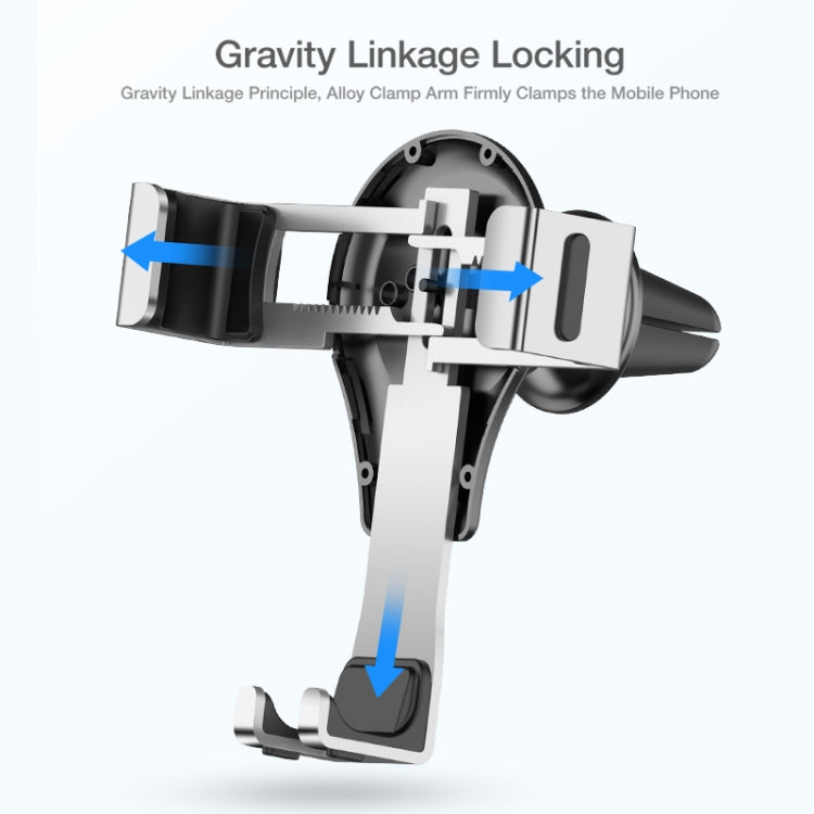 FLOVEME Auto Car Gravity Car Mount Phone Holder(Silver+Black)