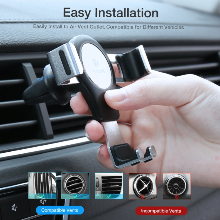 FLOVEME Auto Car Gravity Car Mount Phone Holder(Silver+Black)