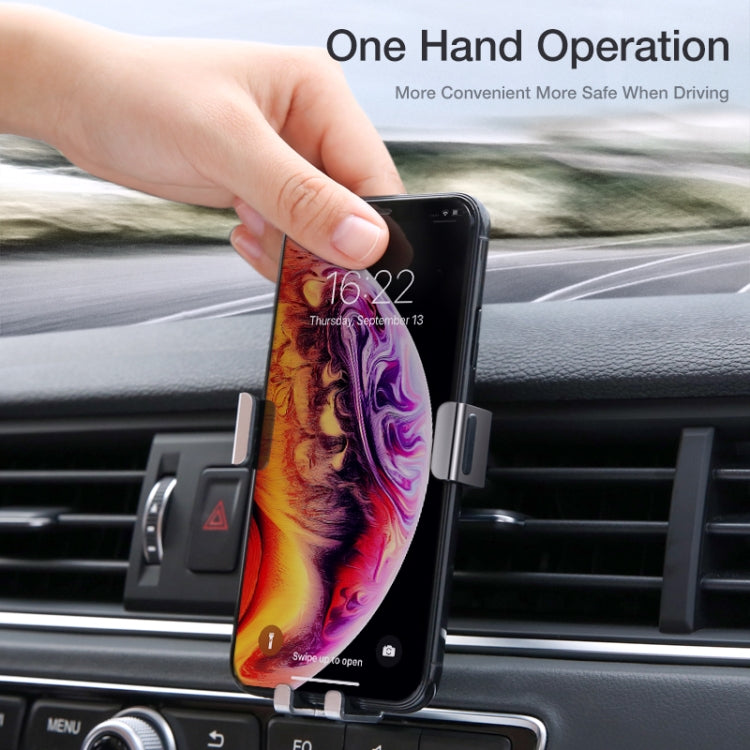 FLOVEME Auto Car Gravity Car Mount Phone Holder(Silver+Black)
