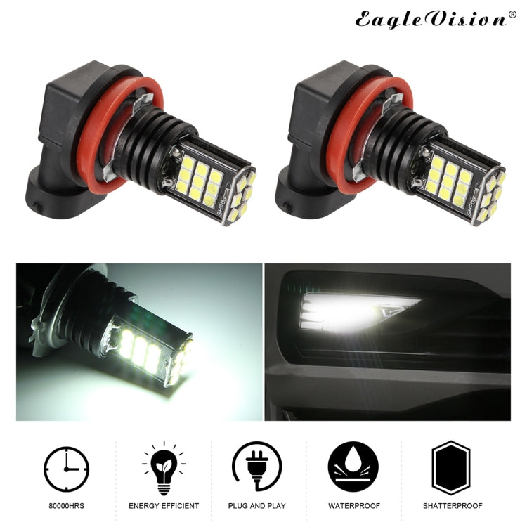 2 PCS EV11 H8 / H9 / H11 DC9V-30V 5W 6000K 400LM Car LED Fog Light 24LEDs SMD-3030 Lamps