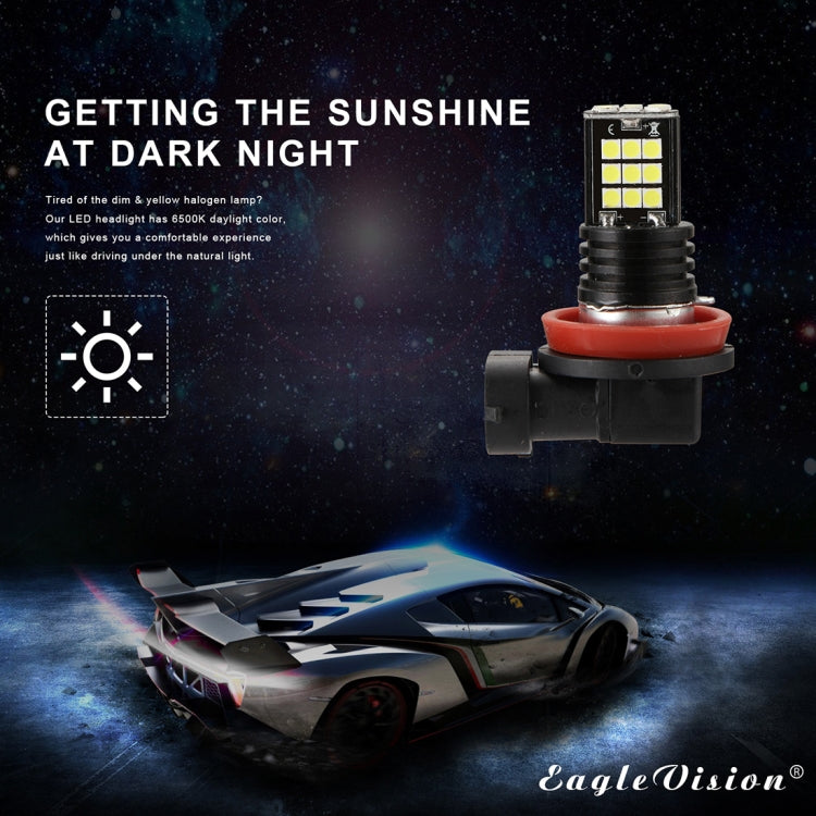 2 PCS EV11 H8 / H9 / H11 DC9V-30V 5W 6000K 400LM Car LED Fog Light 24LEDs SMD-3030 Lamps