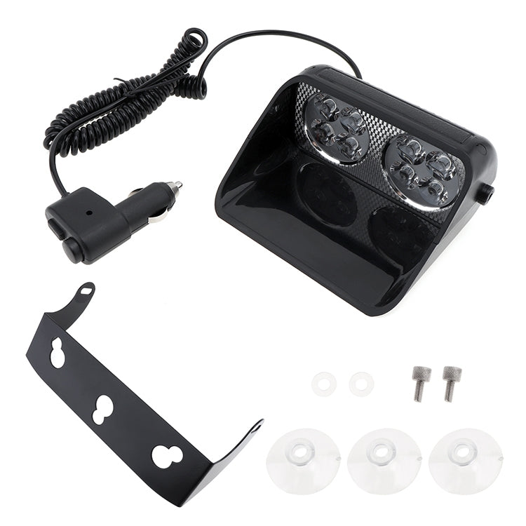S8 8 LEDs 8W High Power Suction Cup Car Strobe Light Warning Light
