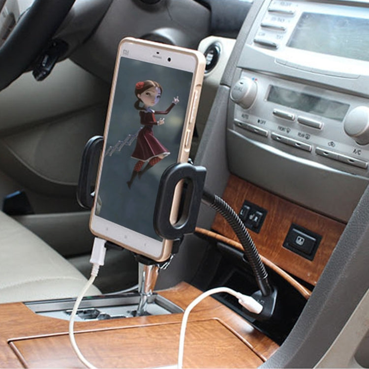 SHUNWEI SD-1162 Universal Multi-functional Cell Phone Charger Holder Car Charger Mount Cradle with USB Port 2A, For MP3 Mobile PDA