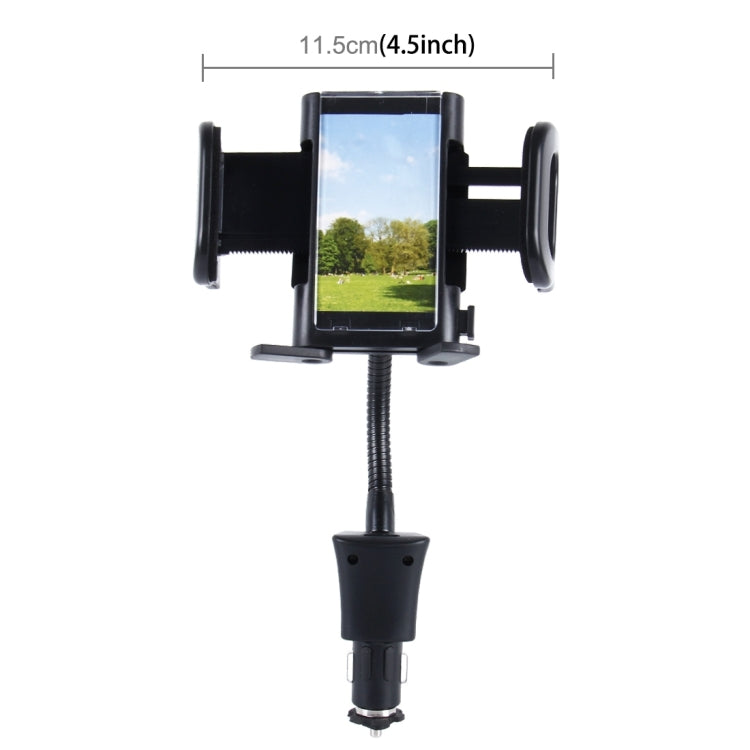 SHUNWEI SD-1162 Universal Multi-functional Cell Phone Charger Holder Car Charger Mount Cradle with USB Port 2A, For MP3 Mobile PDA