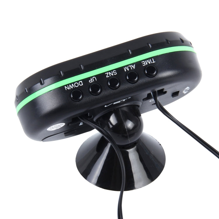 VST-7009V 4 In 1 Digital Car Thermometer Voltage Meter Luminous Clock Tester Detector LCD Monitor Back light(Green Light)