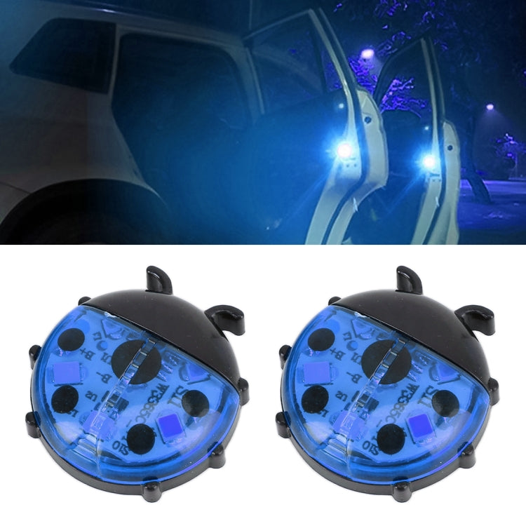 2pcs Ladybug Shape Car Door Anti-collision Warning Light