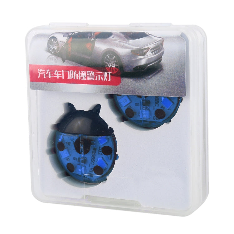 2pcs Ladybug Shape Car Door Anti-collision Warning Light