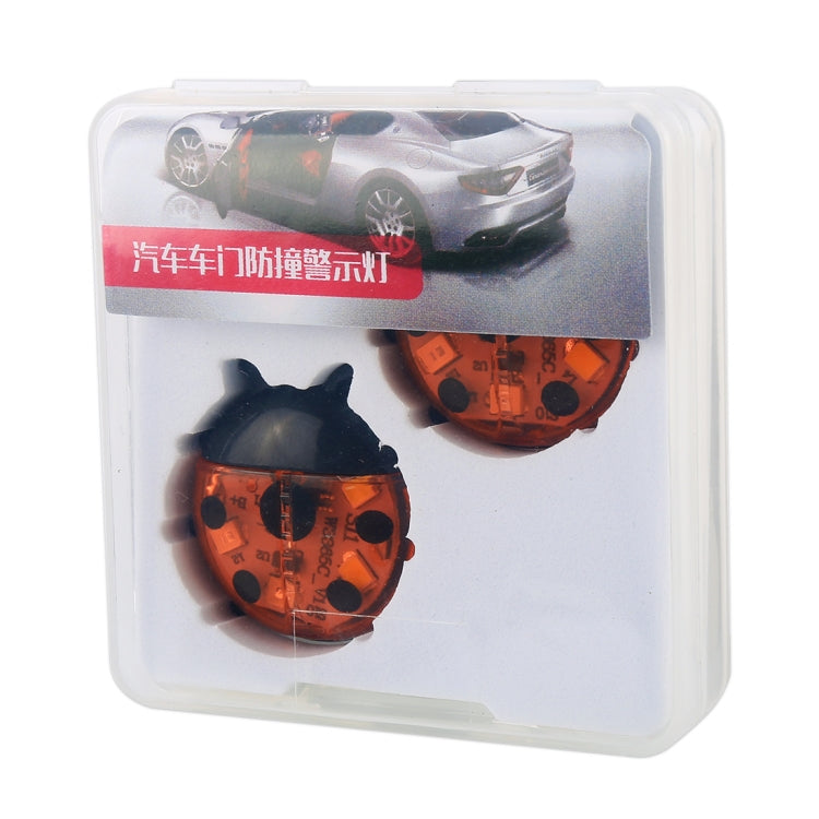 2pcs Ladybug Shape Car Door Anti-collision Warning Light