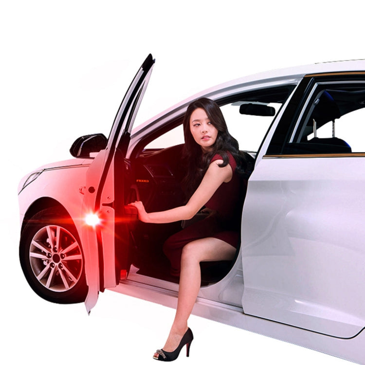 2pcs Ladybug Shape Car Door Anti-collision Warning Light
