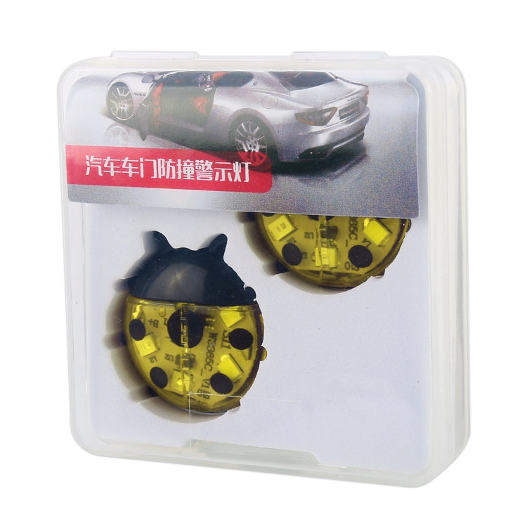 2pcs Ladybug Shape Car Door Anti-collision Warning Light