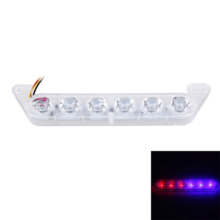 HY-1506 3W 6 SMD-5630-LEDs Red Light + Blue Light Motorcycle Flash Strobe Brake Light, DC 12V
