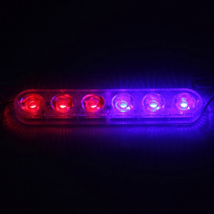 HY-1506 3W 6 SMD-5630-LEDs Red Light + Blue Light Motorcycle Flash Strobe Brake Light, DC 12V