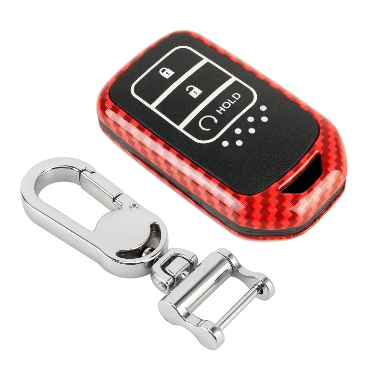 Carbon Fiber Texture Car Key Protective Cover for Honda English Return Button