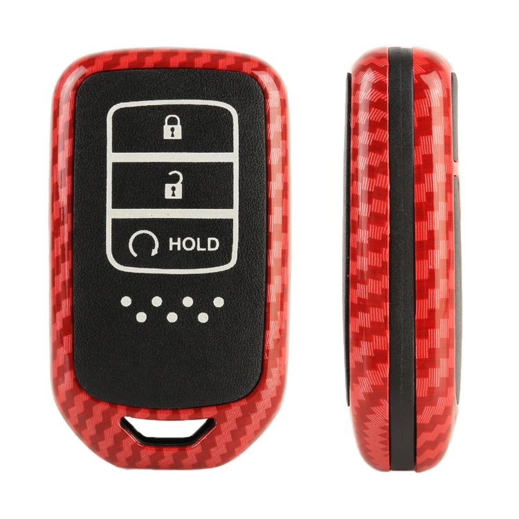 Carbon Fiber Texture Car Key Protective Cover for Honda English Return Button