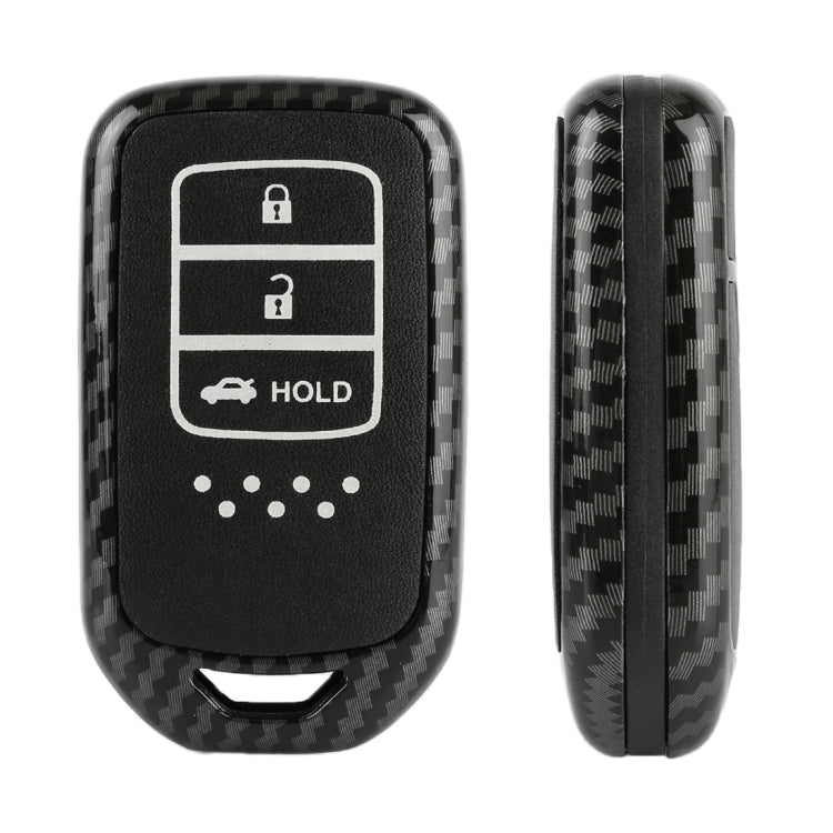 Carbon Fiber Texture Car Key Protective Cover for Honda Smart 3-button English Tailgate