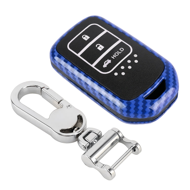 Carbon Fiber Texture Car Key Protective Cover for Honda Smart 3-button English Tailgate