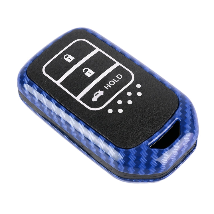 Carbon Fiber Texture Car Key Protective Cover for Honda Smart 3-button English Tailgate